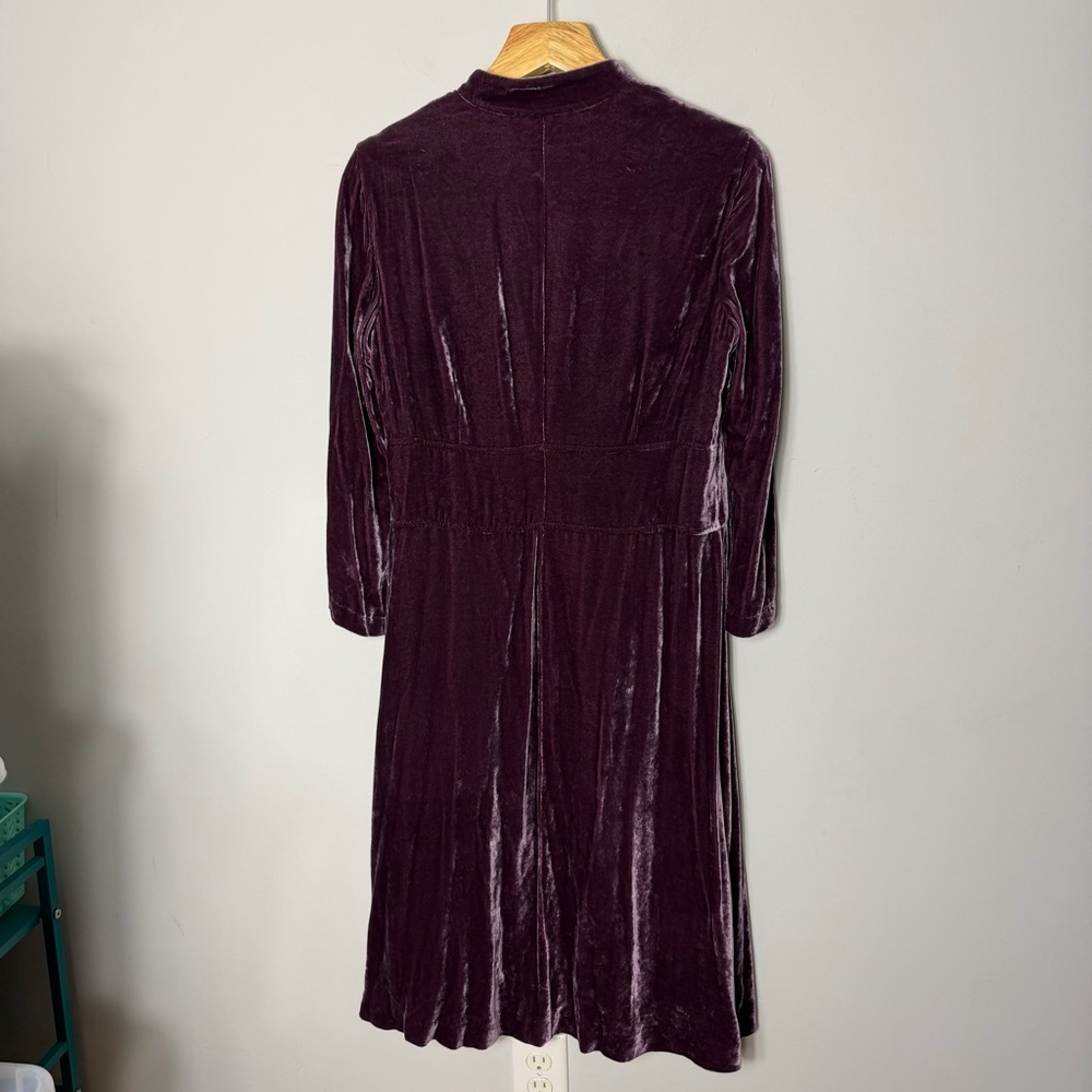 Vintage J.Jill Velvet Aubergine Purple Duster/Dress Silk Size 10 - Picture 11 of 11